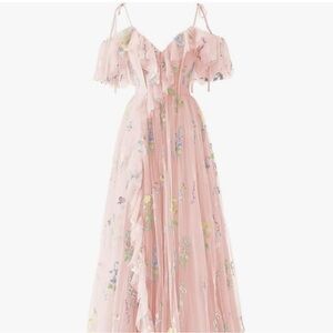 Floral Pink Off-Shoulder Dress